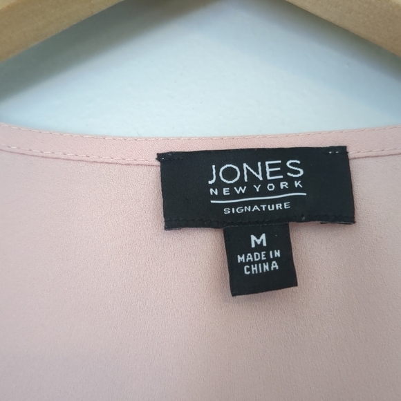 Jones New York Tank Blouse Women's Size Medium Chic Pink Sleeveless Wedding - Picture 4 of 7